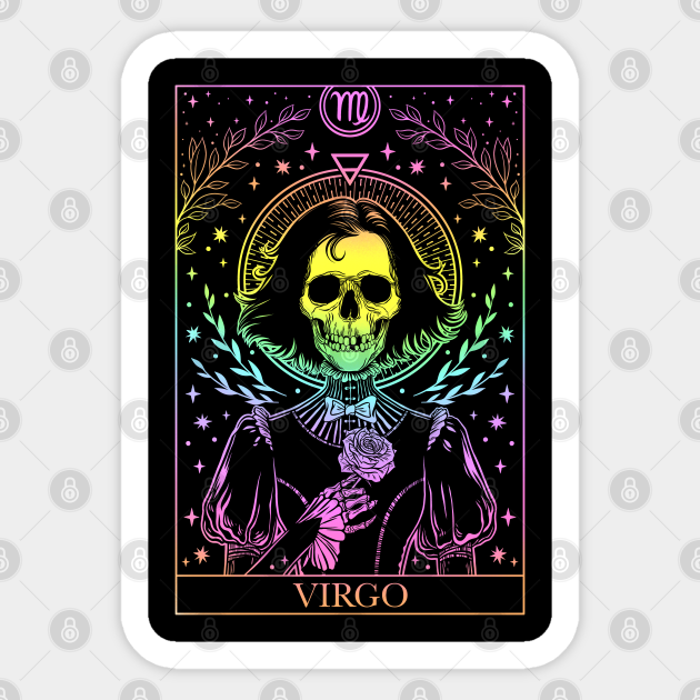 Zodiac sign tarot card Virgo Virgo Zodiac Sign Sticker TeePublic
